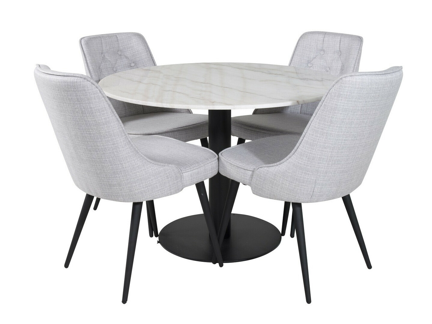 Ēdamistabas komplekts Dallas 2570 (Gaiši pelēks + Melns)