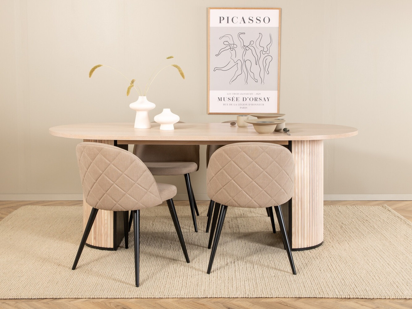 Обеденный гарнитур Dallas 2765 (Крем + Чёрный)