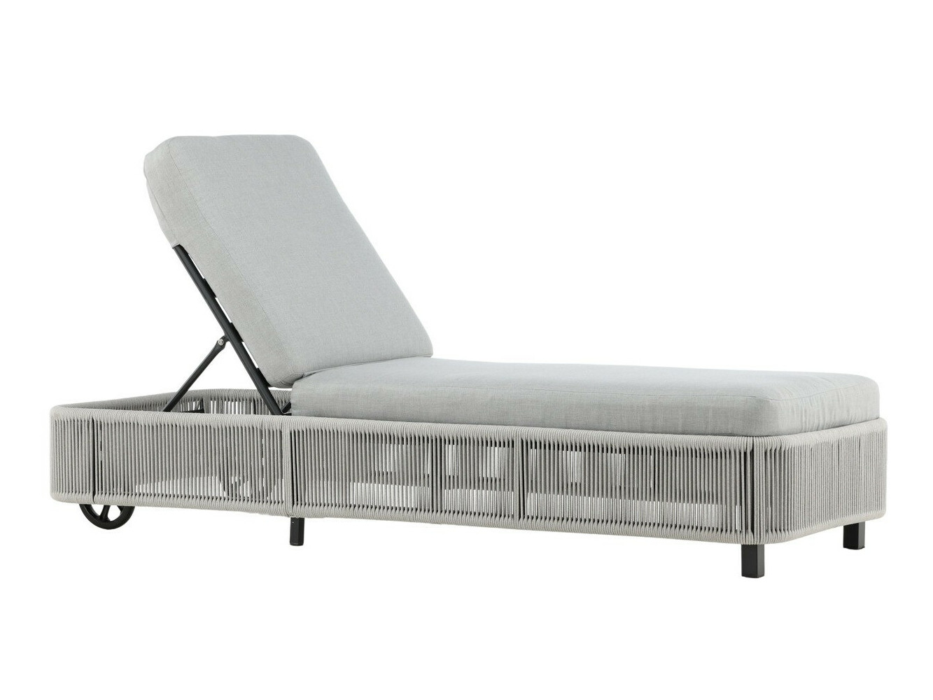 Sauļošanās krēsls Dallas 2320 (Pelēks + Melns)