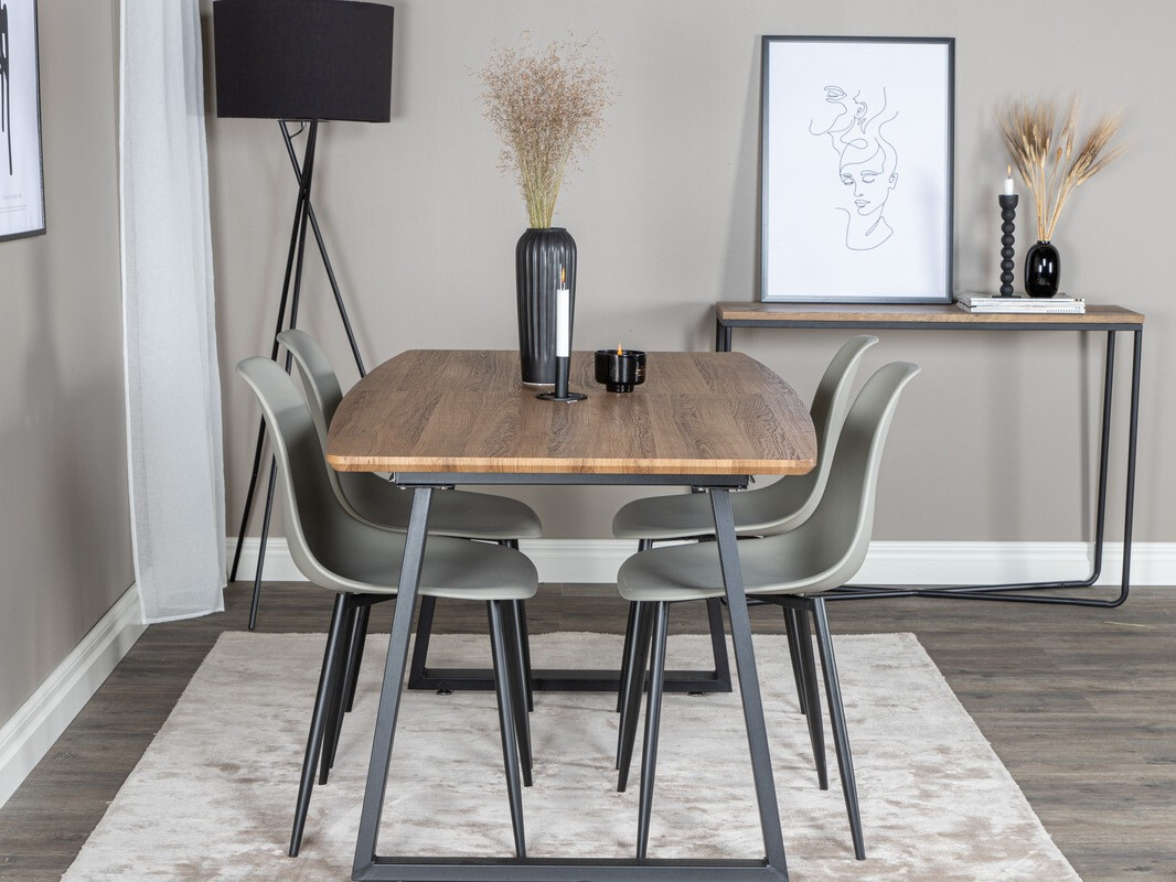 Ēdamistabas komplekts Dallas 329 (Pelēks + Melns)