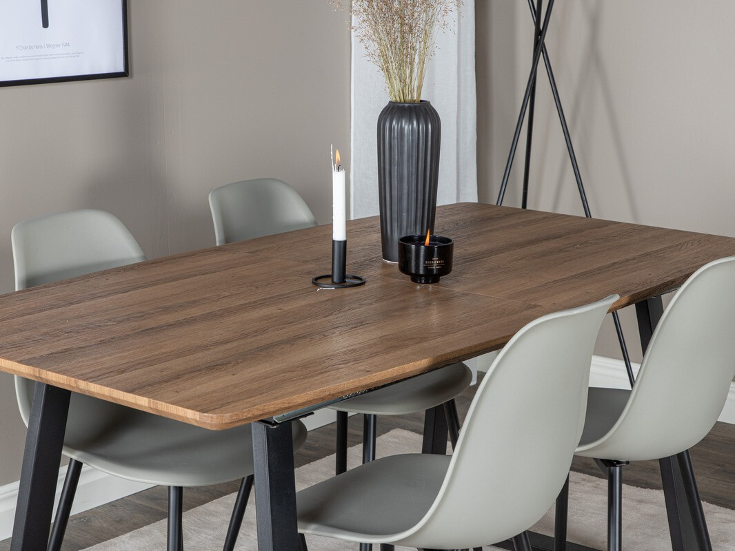 Ēdamistabas komplekts Dallas 329 (Pelēks + Melns)