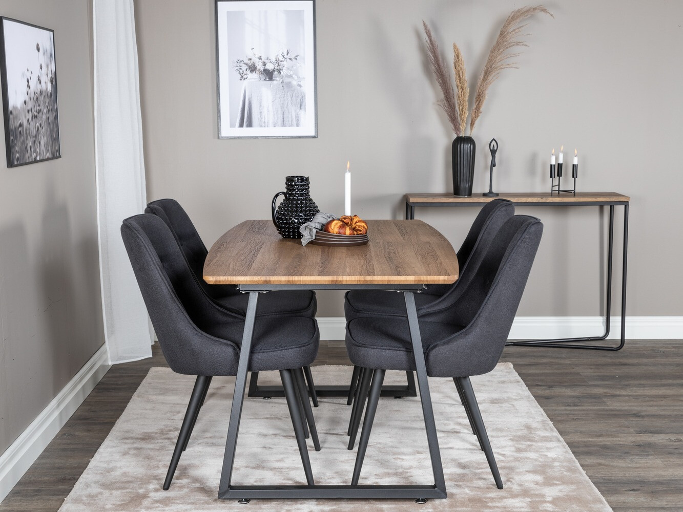 Ēdamistabas komplekts Dallas 332 (Melns)