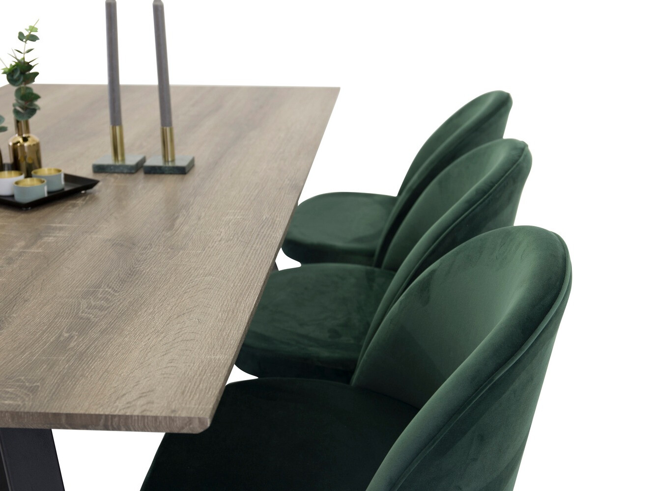 Ēdamistabas komplekts Dallas 340 (Zaļš + Melns)