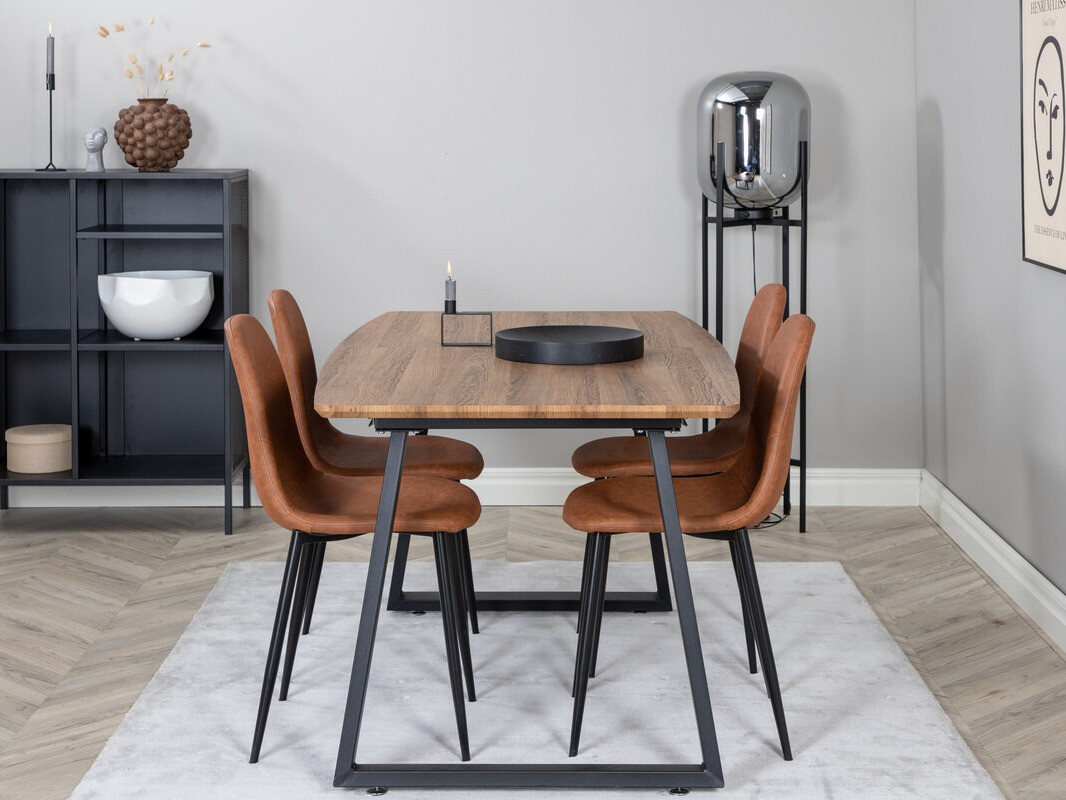 Обеденный гарнитур Dallas 330 (Коричневый + Чёрный)