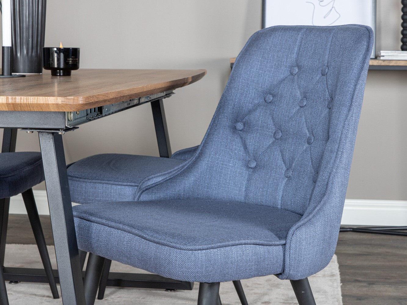 Обеденный гарнитур Dallas 332 (Синий + Чёрный)