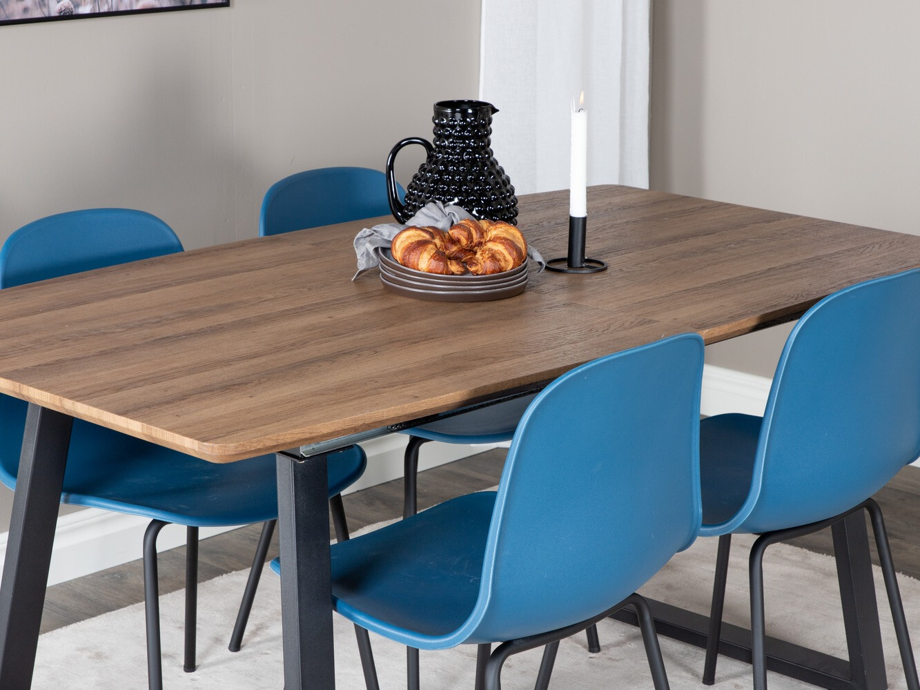 Обеденный гарнитур Dallas 333 (Синий + Чёрный)