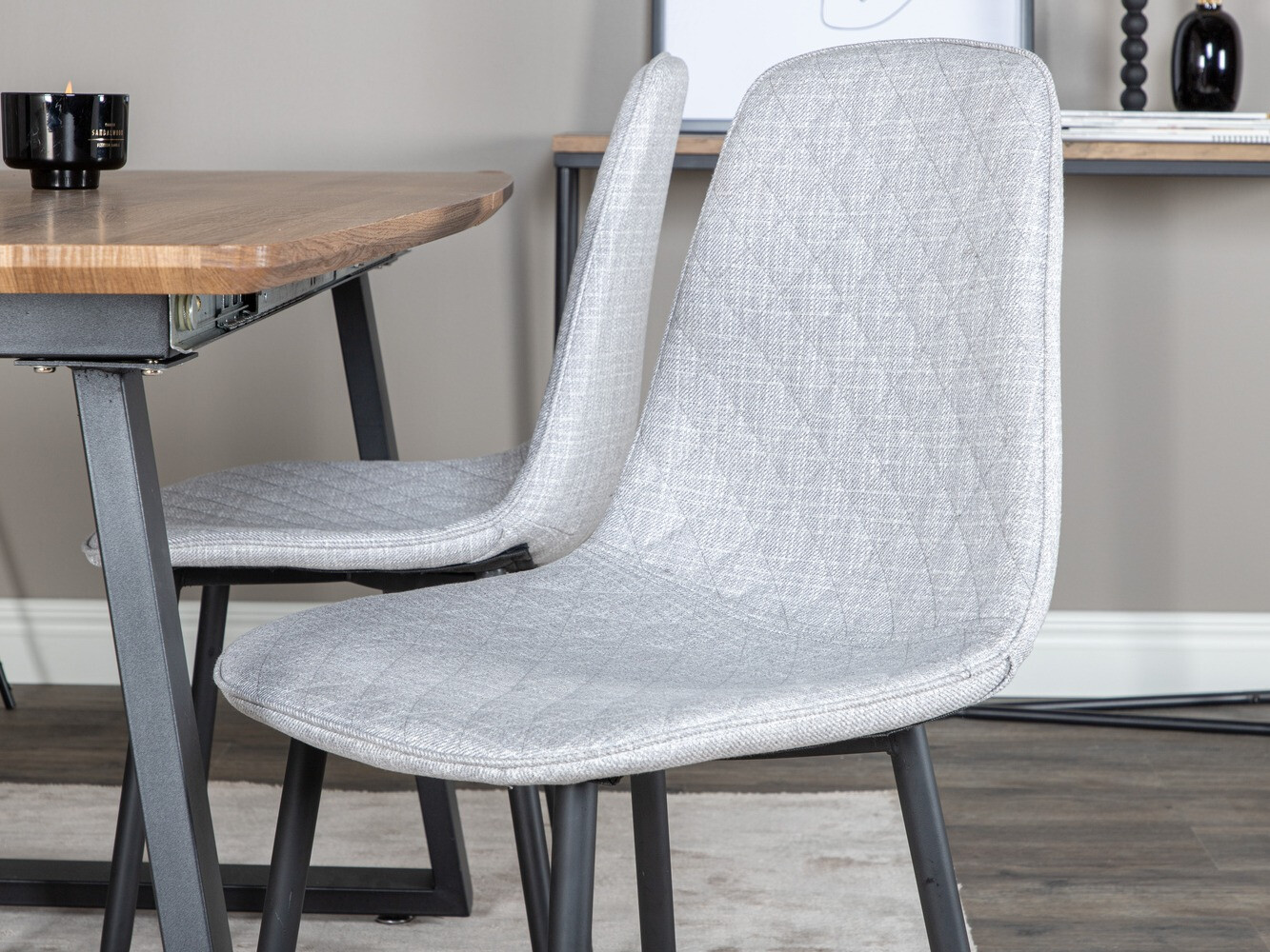 Обеденный гарнитур Dallas 336 (Светло-серый + Чёрный)