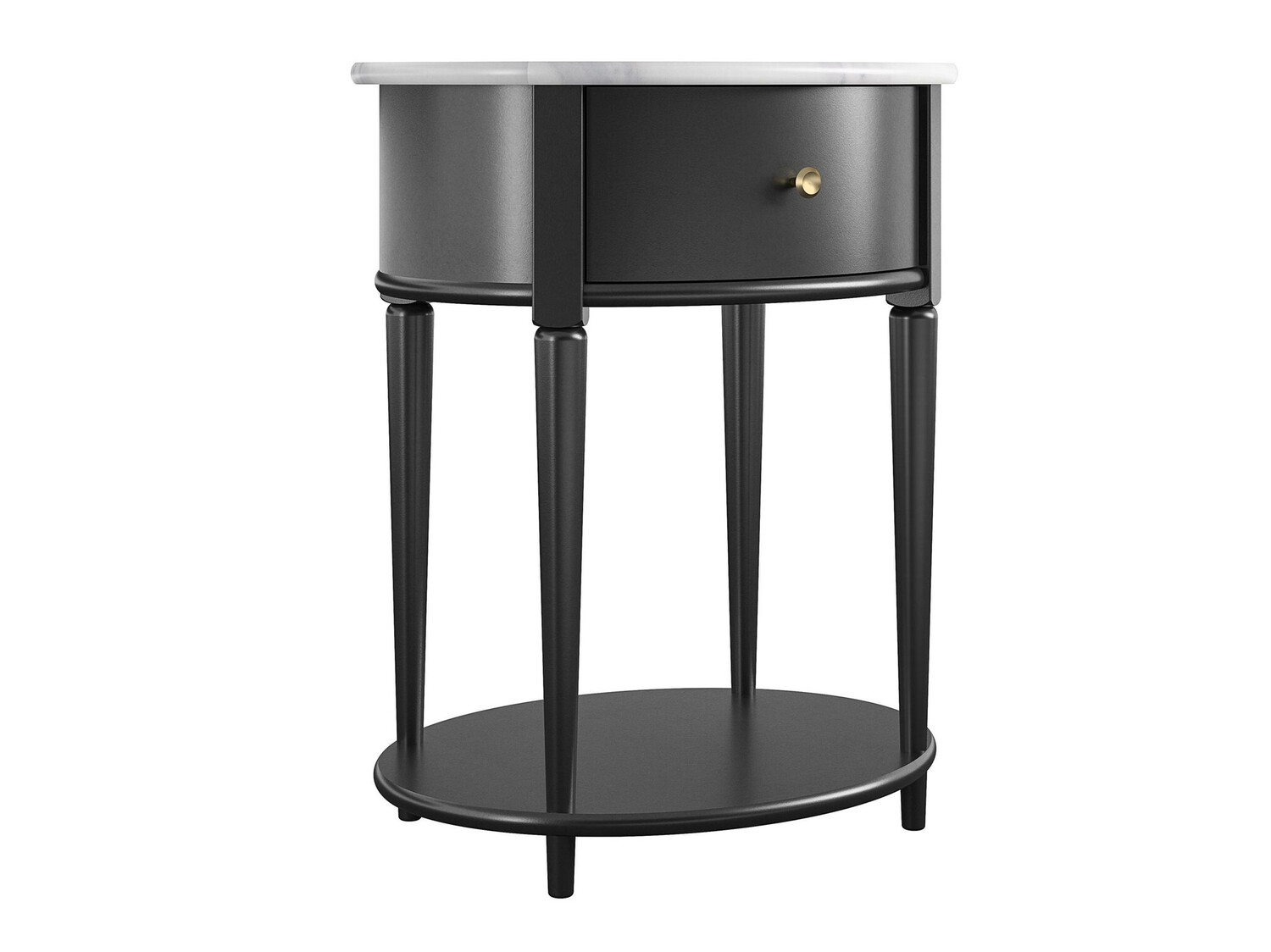 Kafijas galdiņš Tulsa 233 (Melns + Balts marmors)