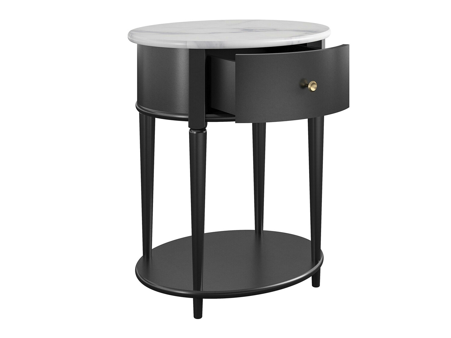 Kafijas galdiņš Tulsa 233 (Melns + Balts marmors)