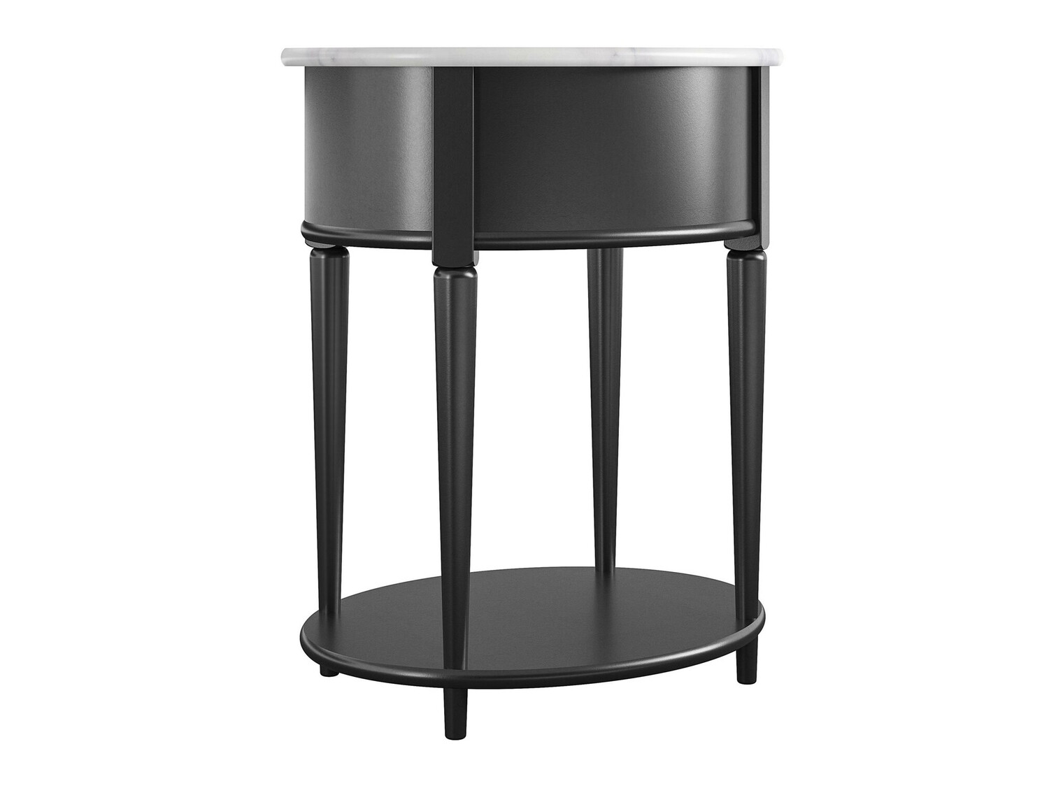 Kafijas galdiņš Tulsa 233 (Melns + Balts marmors)