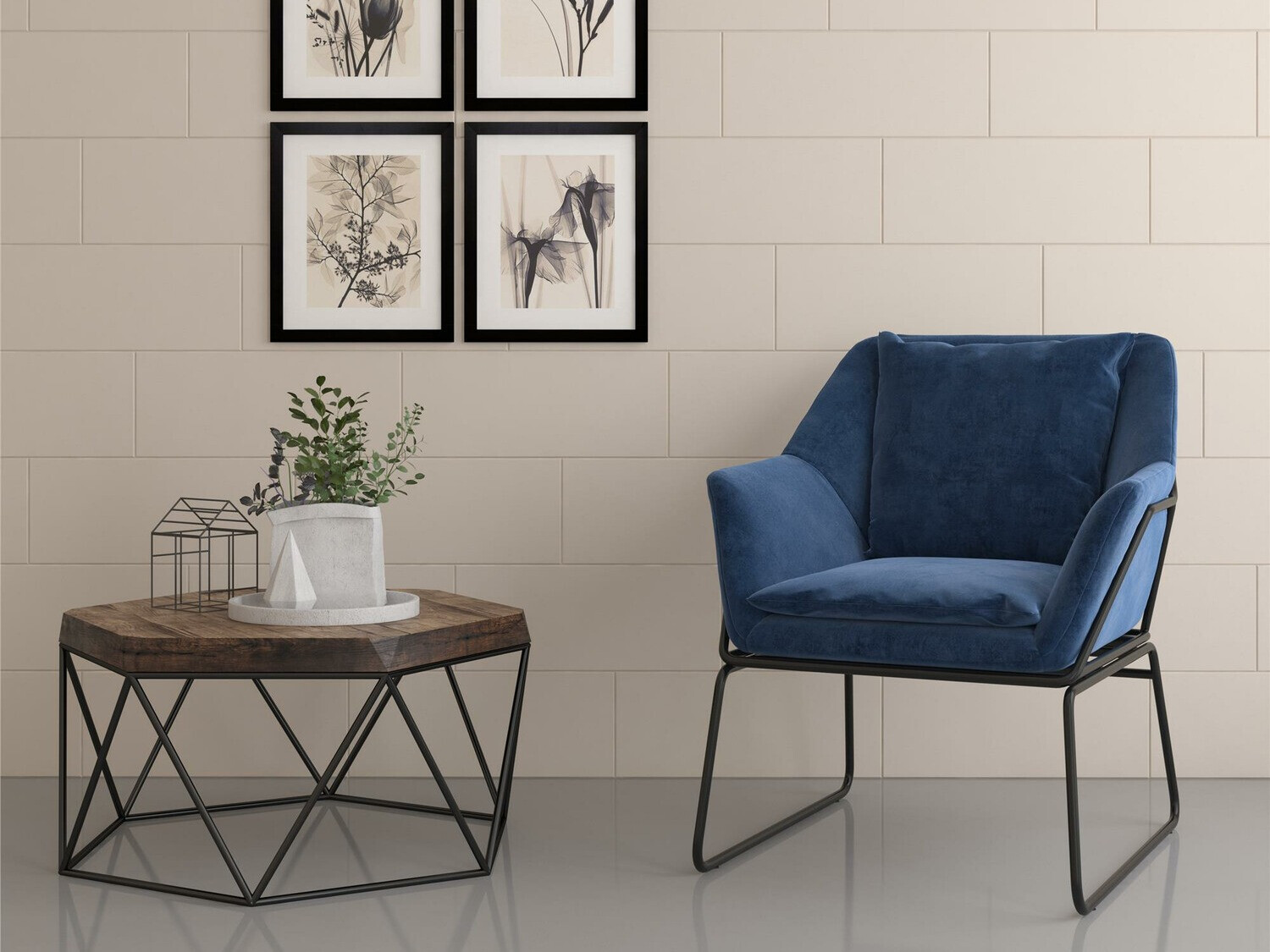 Кресло Tulsa 302 (Синий + Чёрный)