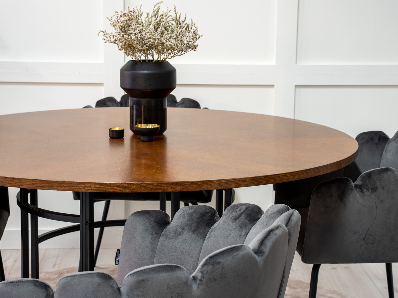 Ēdamistabas komplekts Dallas 310 (Pelēks + Melns)