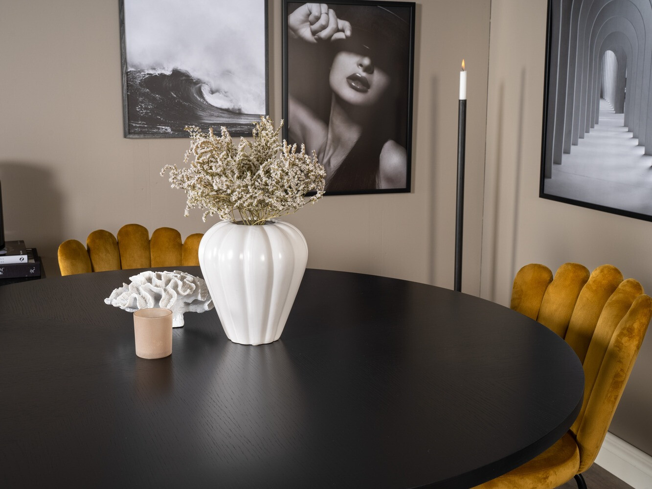 Ēdamistabas komplekts Dallas 316 (Dzeltens + Melns)