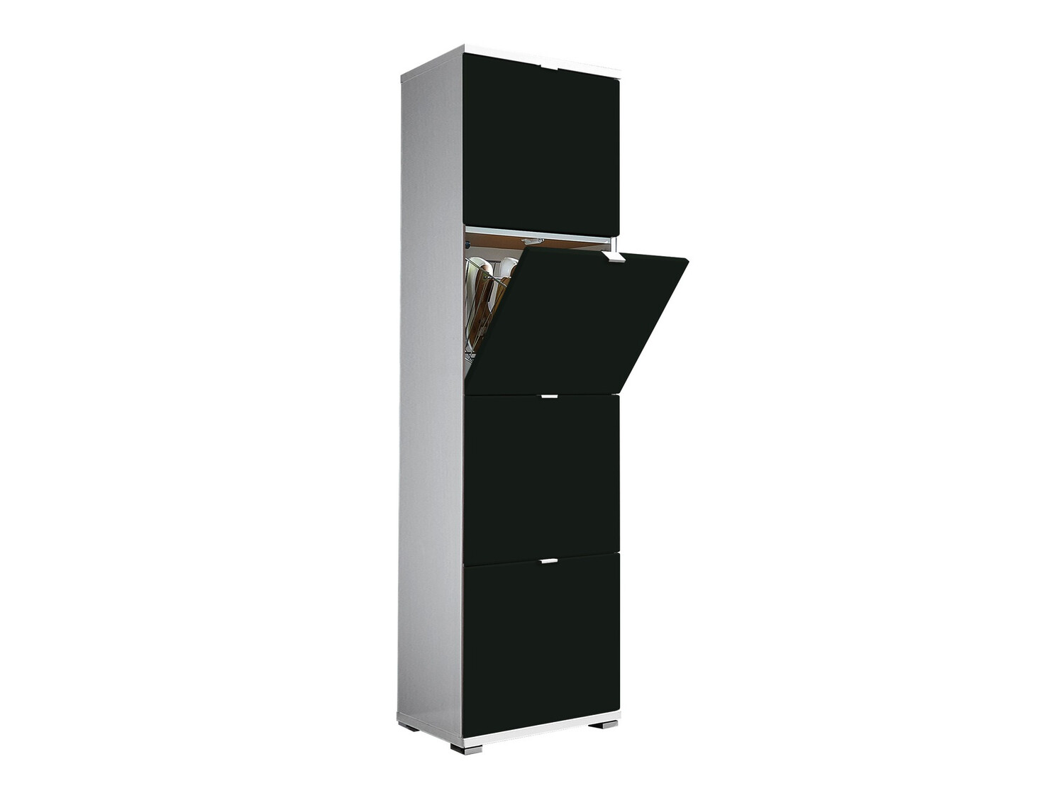 Kurpju kaste Veltena 107 (Glancēts balts + Melns)