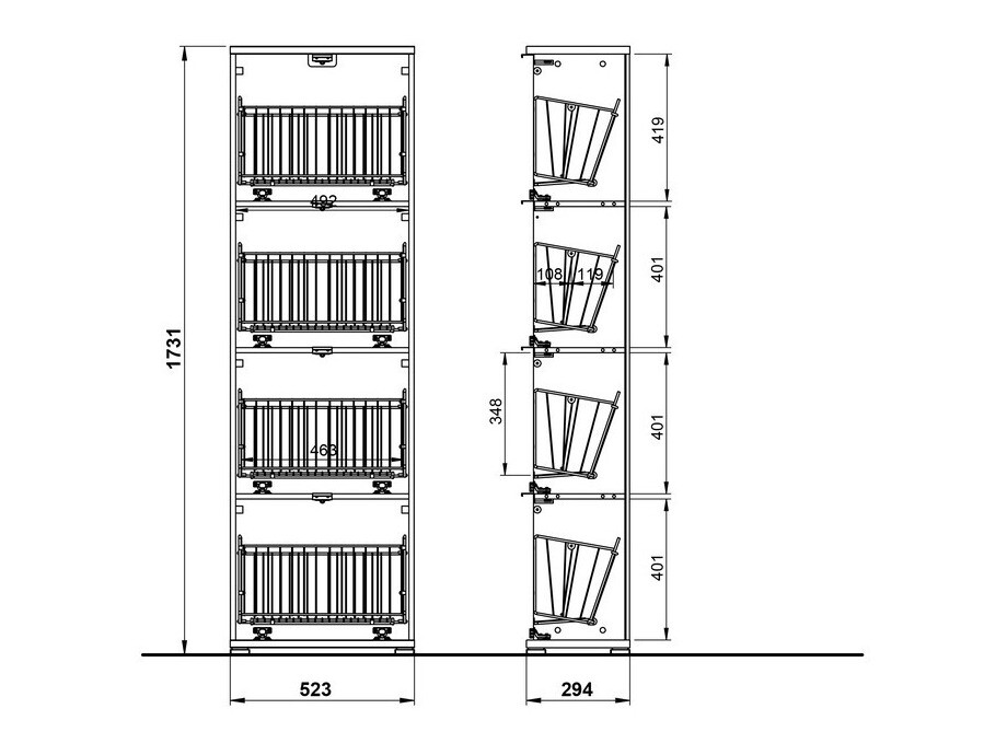 Kurpju kaste Veltena 107 (Glancēts balts + Melns)