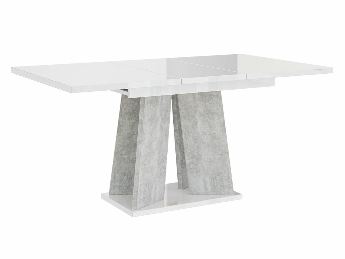 Galds Goodyear 107 (Glancēts balts + Betons)