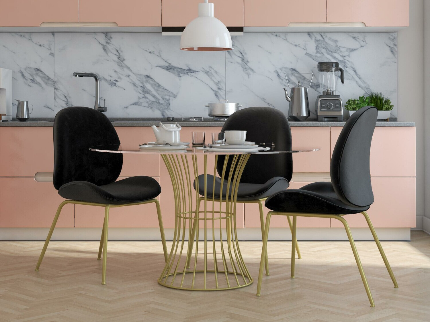 Стул CosmoLiving by Cosmopolitan 134 (Чёрный + Латунь)