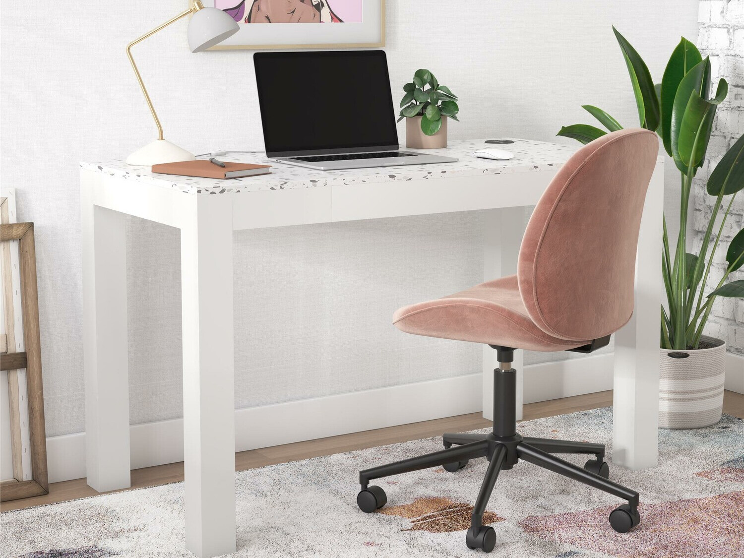 Biroja krēsls CosmoLiving by Cosmopolitan 137 (Melns + Tumši rozā)
