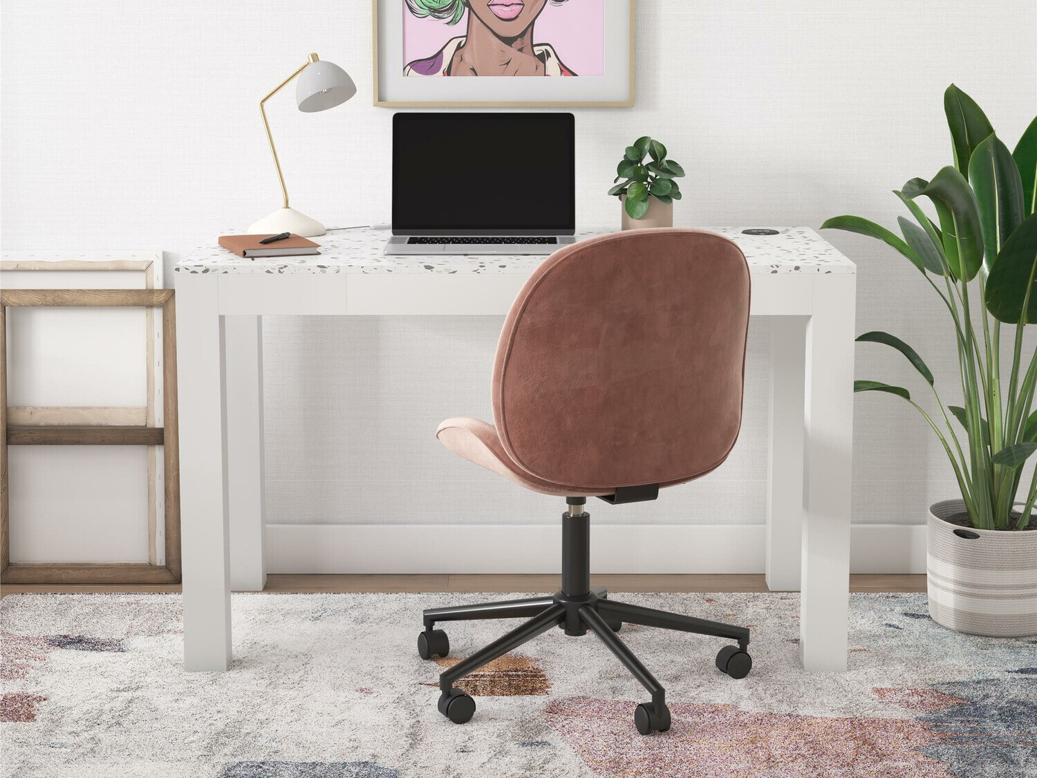 Biroja krēsls CosmoLiving by Cosmopolitan 137 (Melns + Tumši rozā)