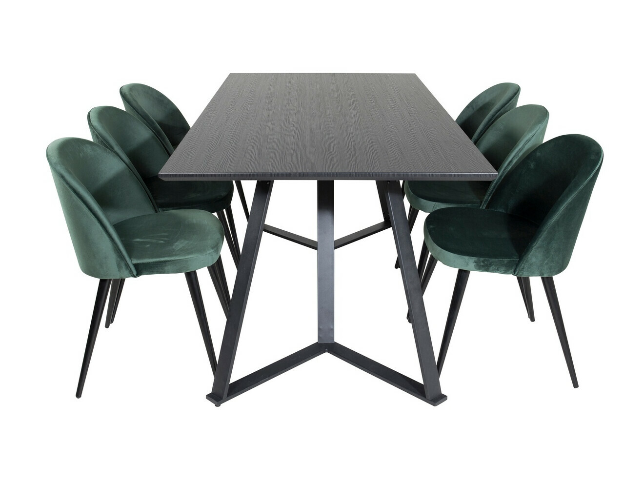 Ēdamistabas komplekts Dallas 360 (Zaļš + Melns)