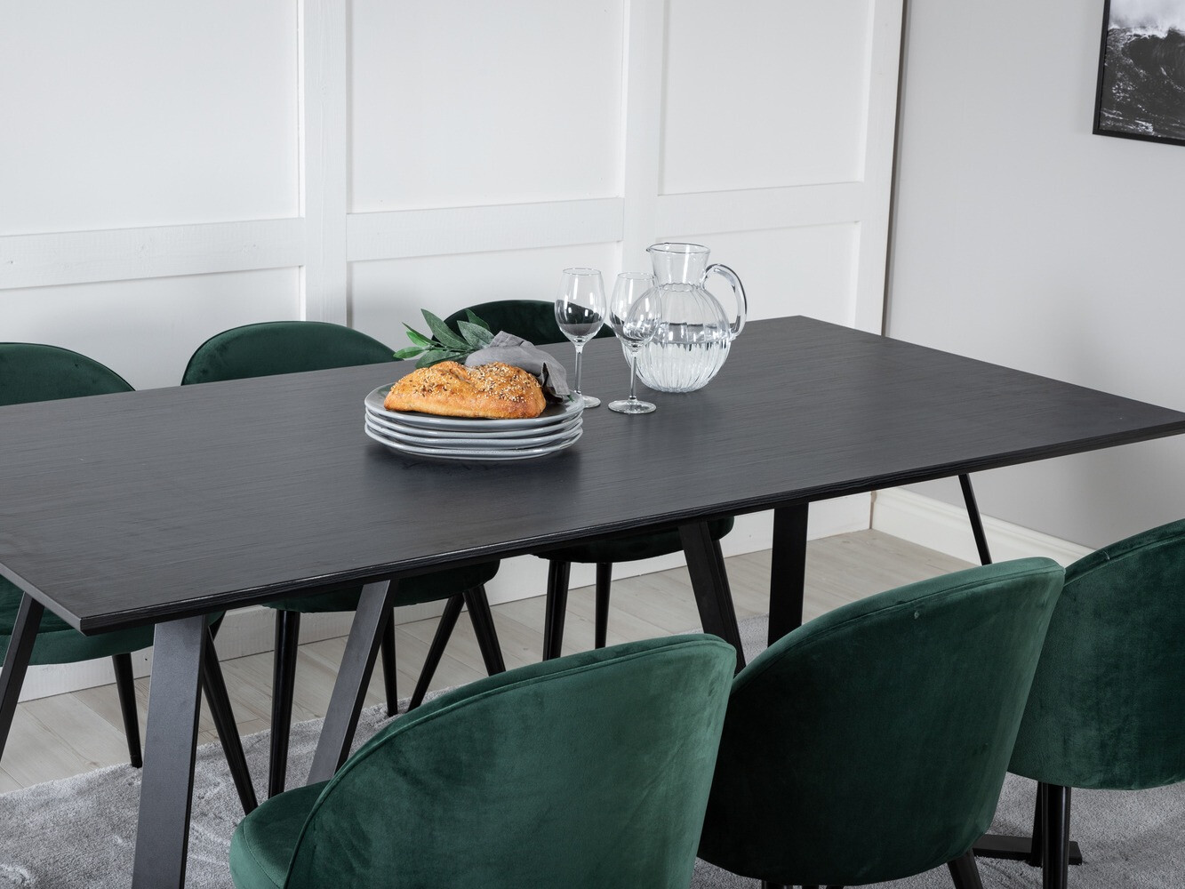 Ēdamistabas komplekts Dallas 360 (Zaļš + Melns)
