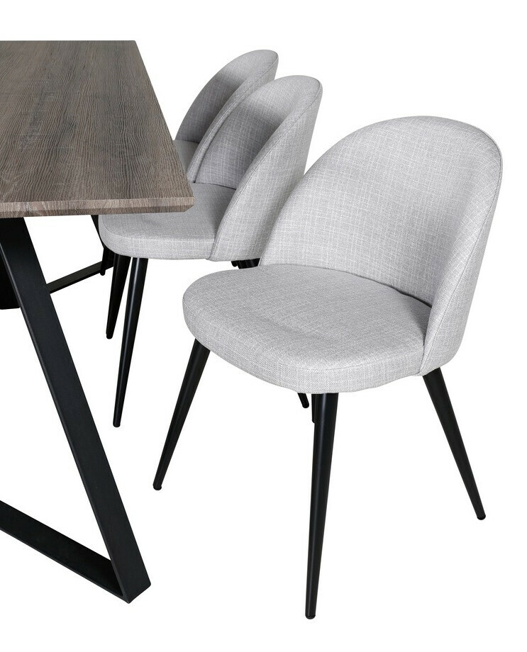 Обеденный гарнитур Dallas 340 (Светло-серый + Чёрный)