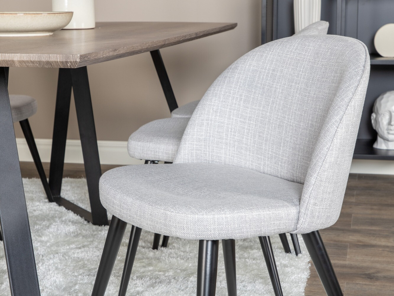 Обеденный гарнитур Dallas 340 (Светло-серый + Чёрный)