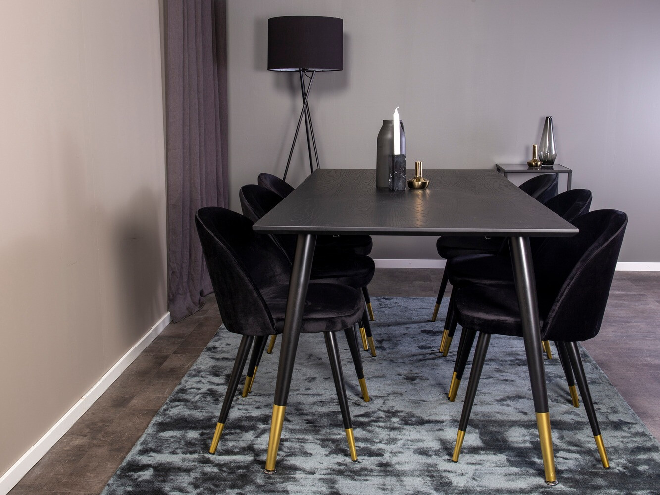 Обеденный гарнитур Dallas 346 (Чёрный)