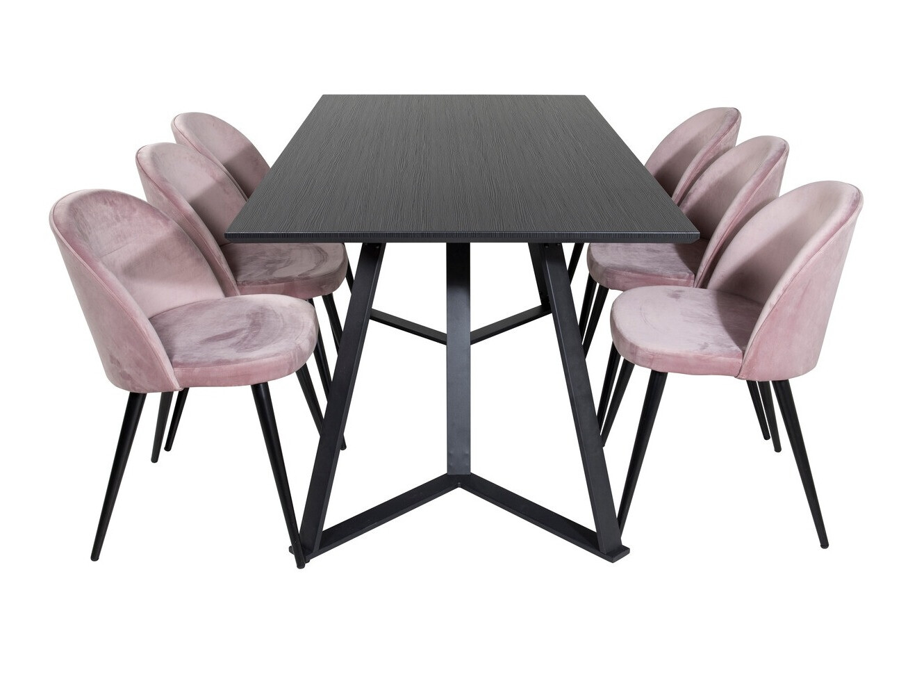 Обеденный гарнитур Dallas 360 (Розовый + Чёрный)