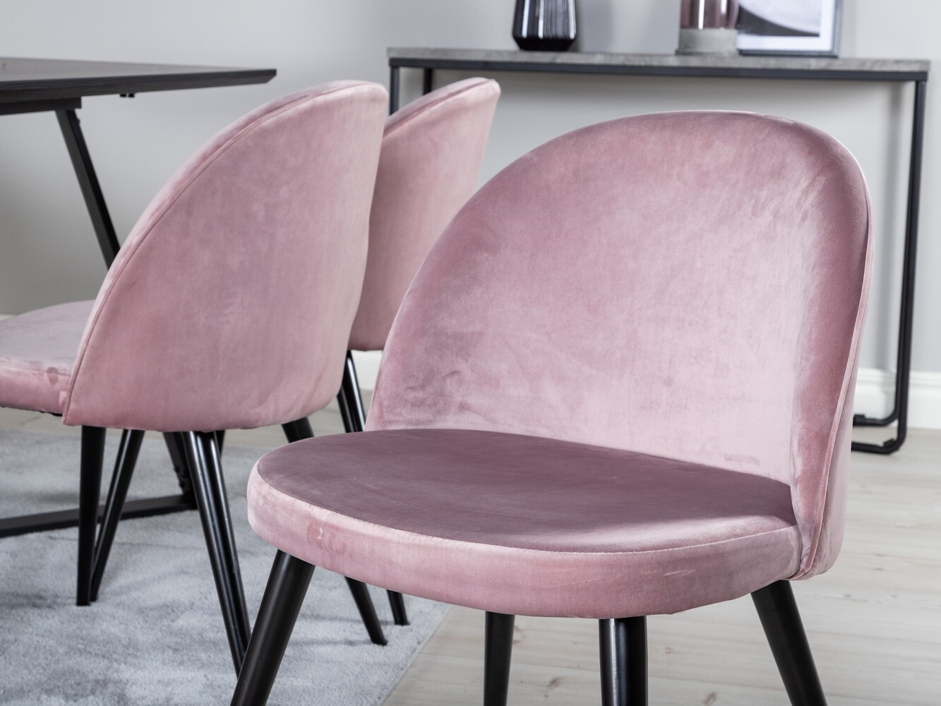 Обеденный гарнитур Dallas 360 (Розовый + Чёрный)