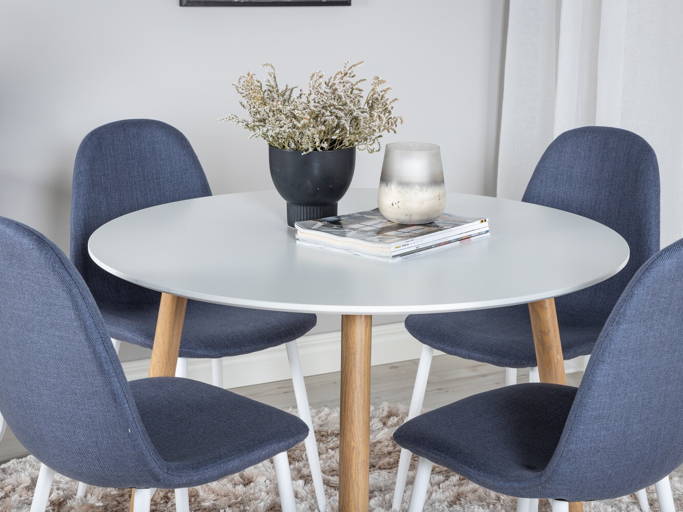 Ēdamistabas komplekts Dallas 291 (Zils + Balts)