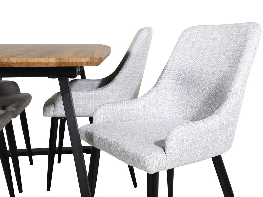 Ēdamistabas komplekts Dallas 334 (Gaiši pelēks + Melns)