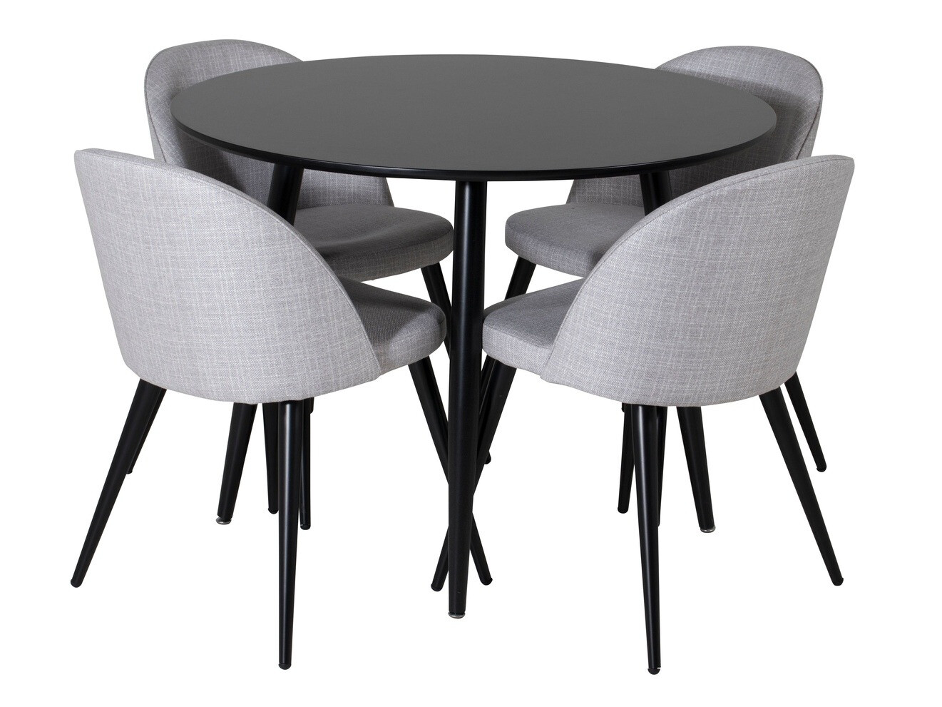 Ēdamistabas komplekts Dallas 343 (Gaiši pelēks + Melns)