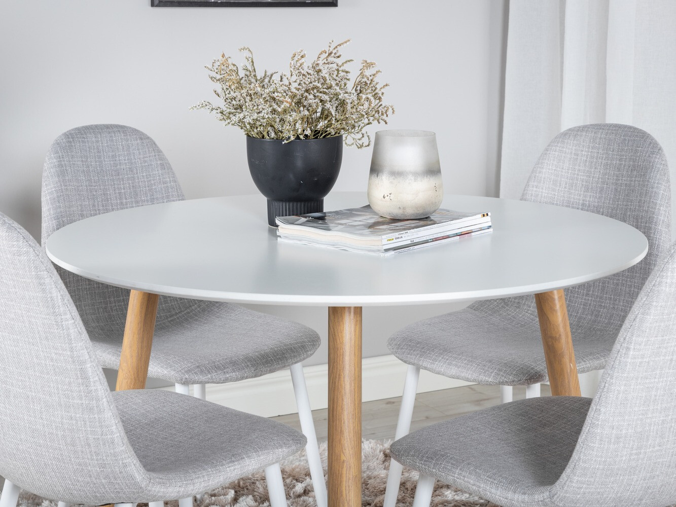 Обеденный гарнитур Dallas 291 (Светло-серый + Белый)