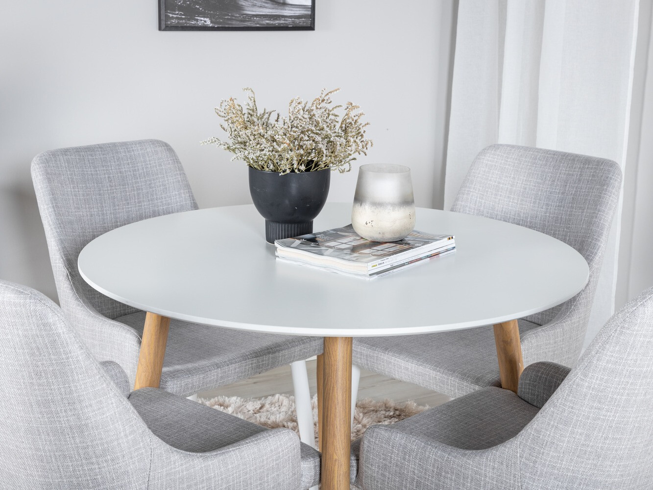 Обеденный гарнитур Dallas 299 (Светло-серый + Белый)