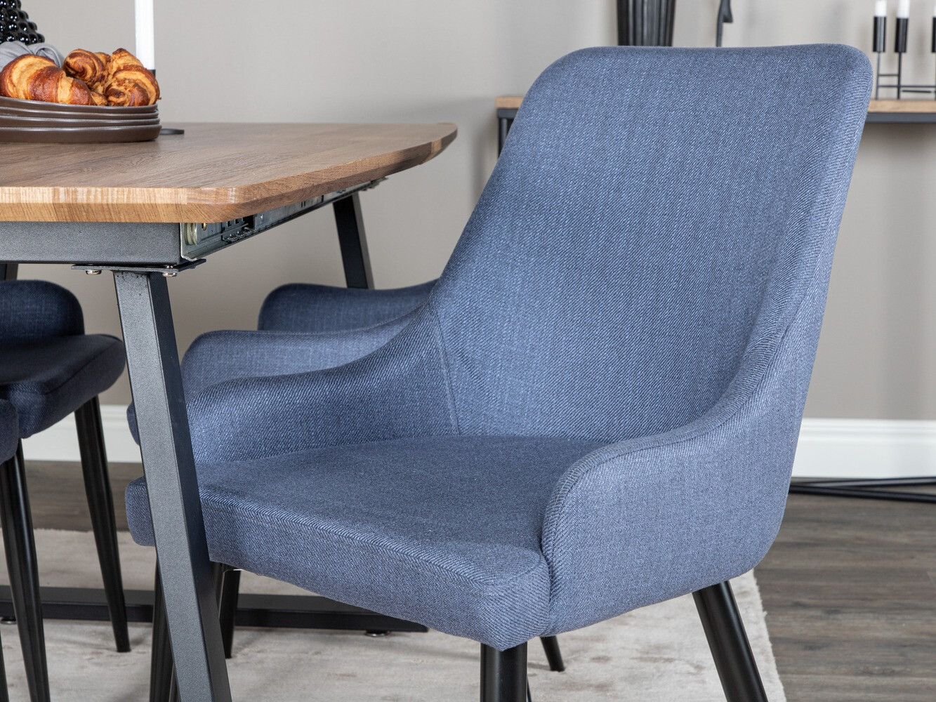 Обеденный гарнитур Dallas 334 (Синий + Чёрный)