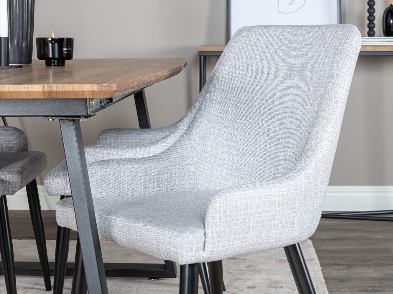 Обеденный гарнитур Dallas 334 (Светло-серый + Чёрный)