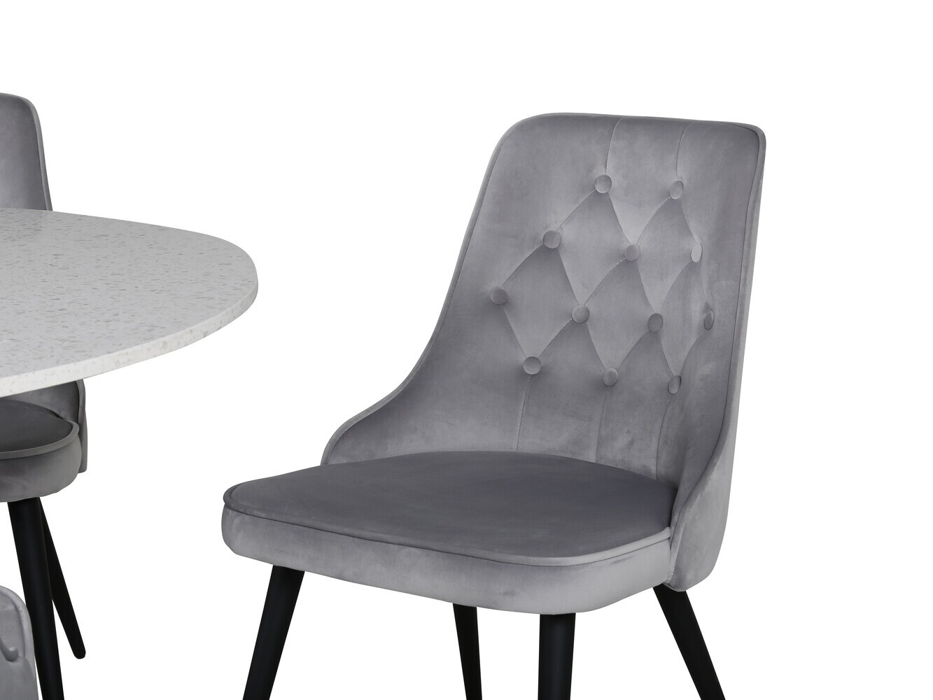 Ēdamistabas komplekts Dallas 1160 (Gaiši pelēks + Melns)