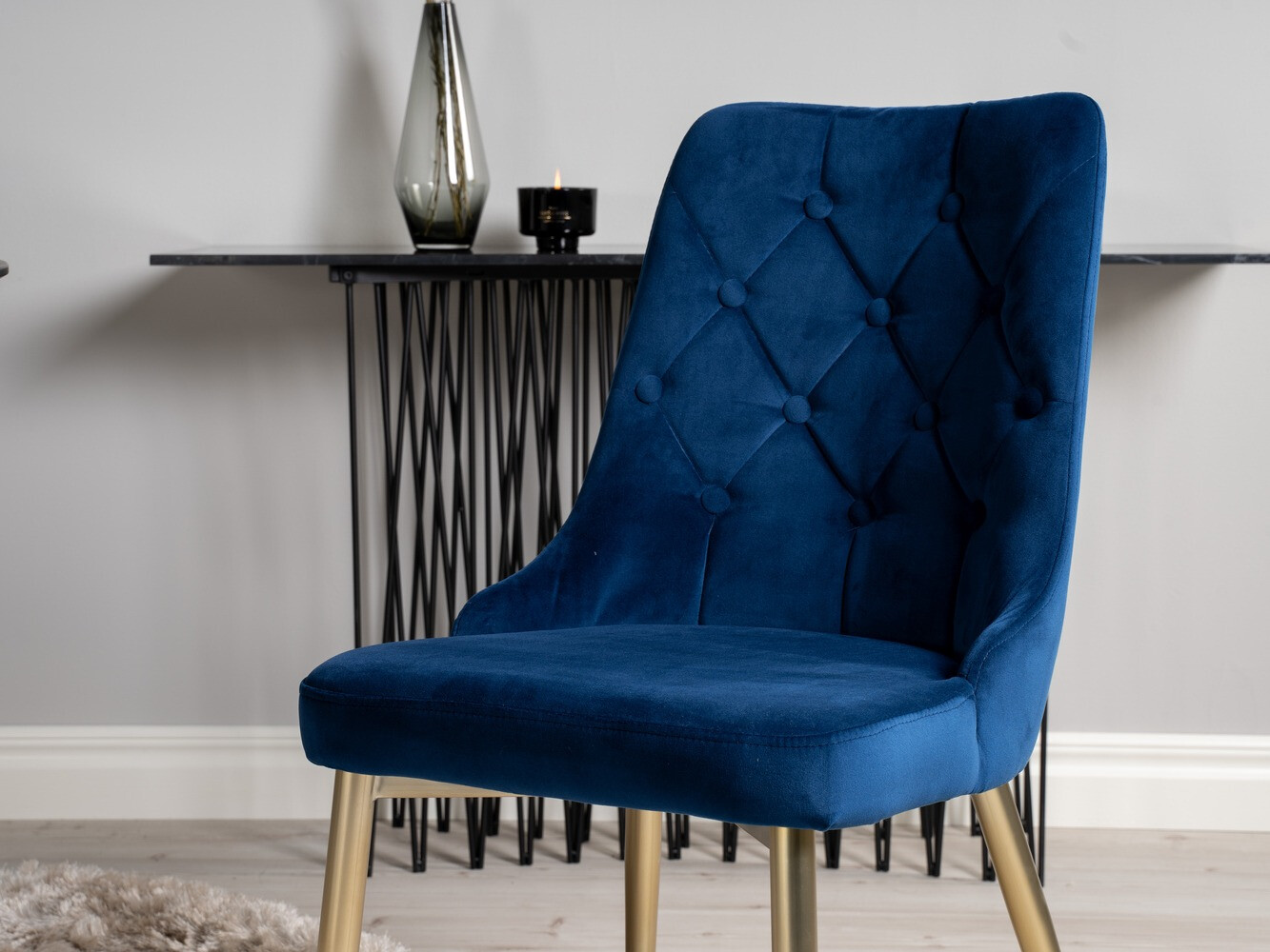 Ēdamistabas komplekts Dallas 1178 (Zils + Zelta)