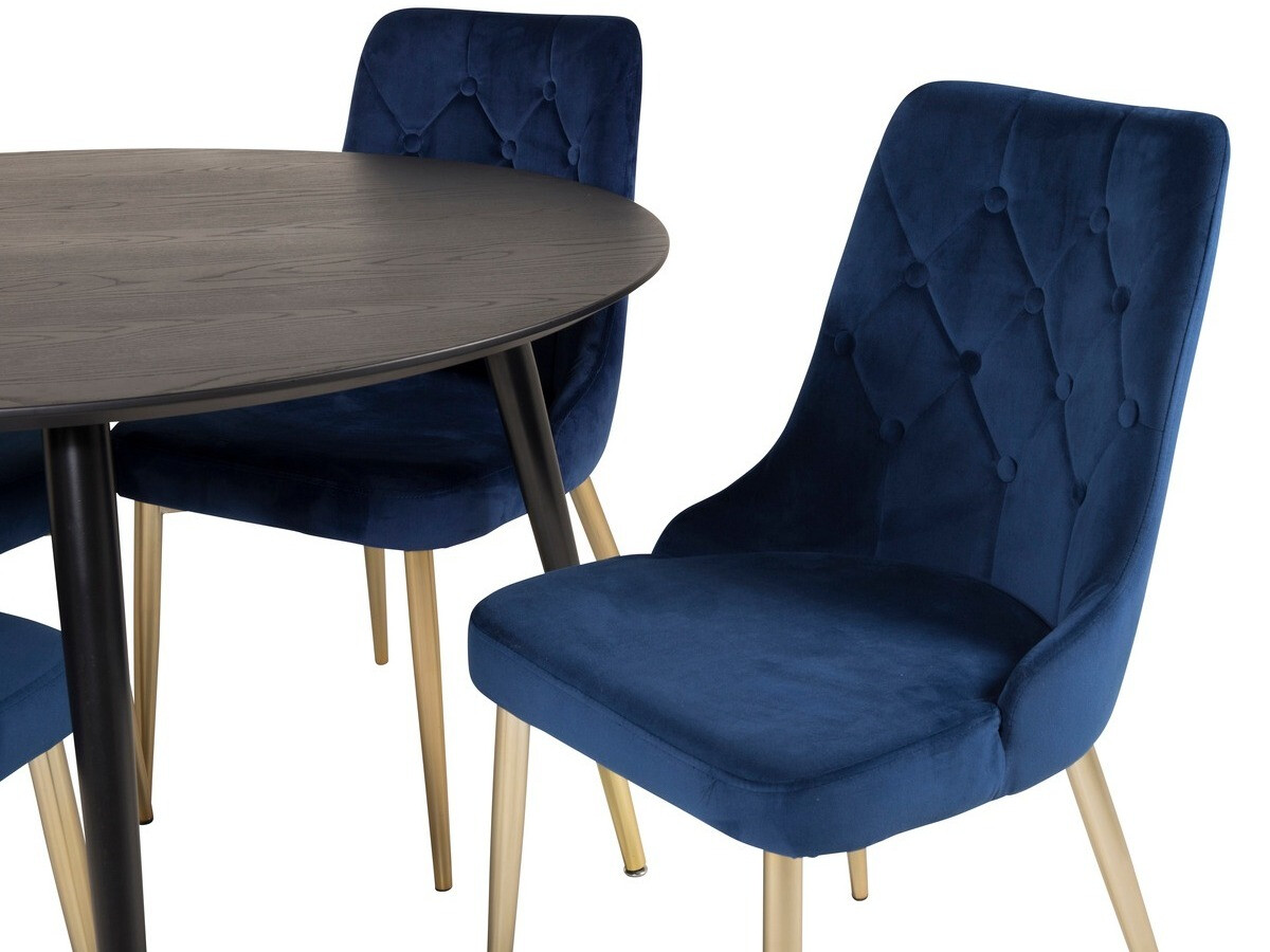 Ēdamistabas komplekts Dallas 1178 (Zils + Zelta)