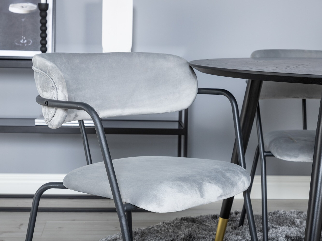 Ēdamistabas komplekts Dallas 1180 (Pelēks + Melns)