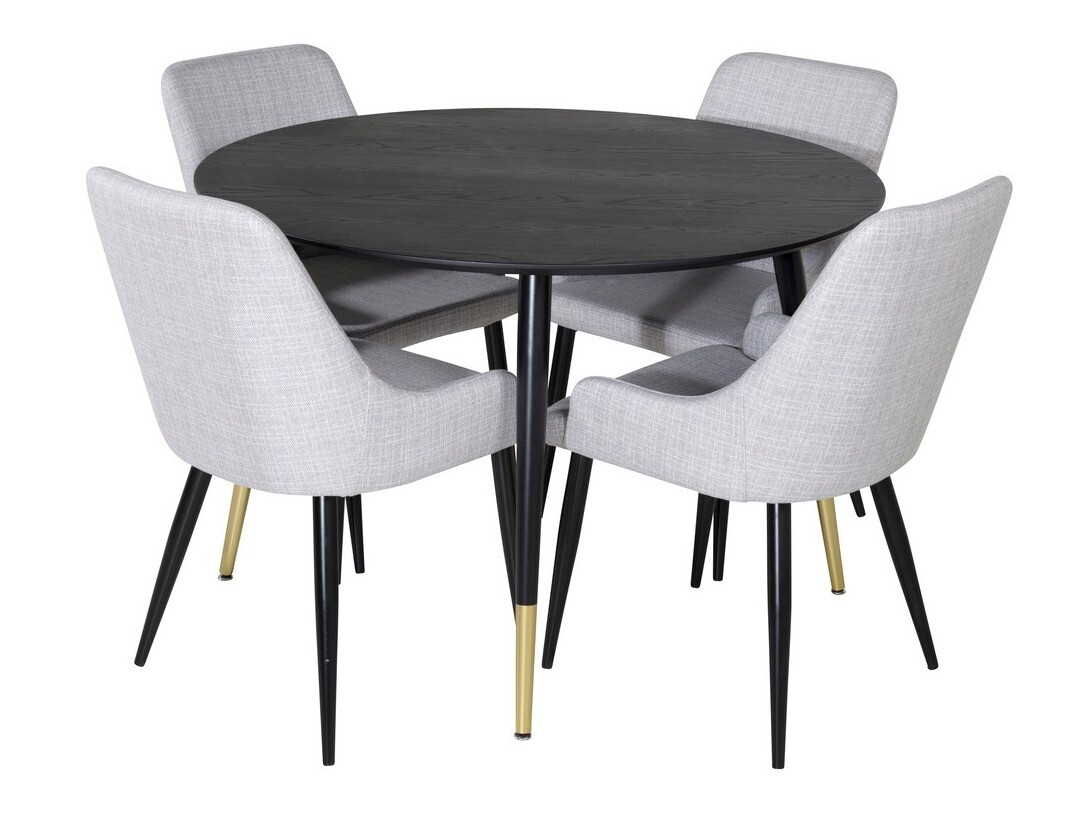 Ēdamistabas komplekts Dallas 1181 (Pelēks + Melns)