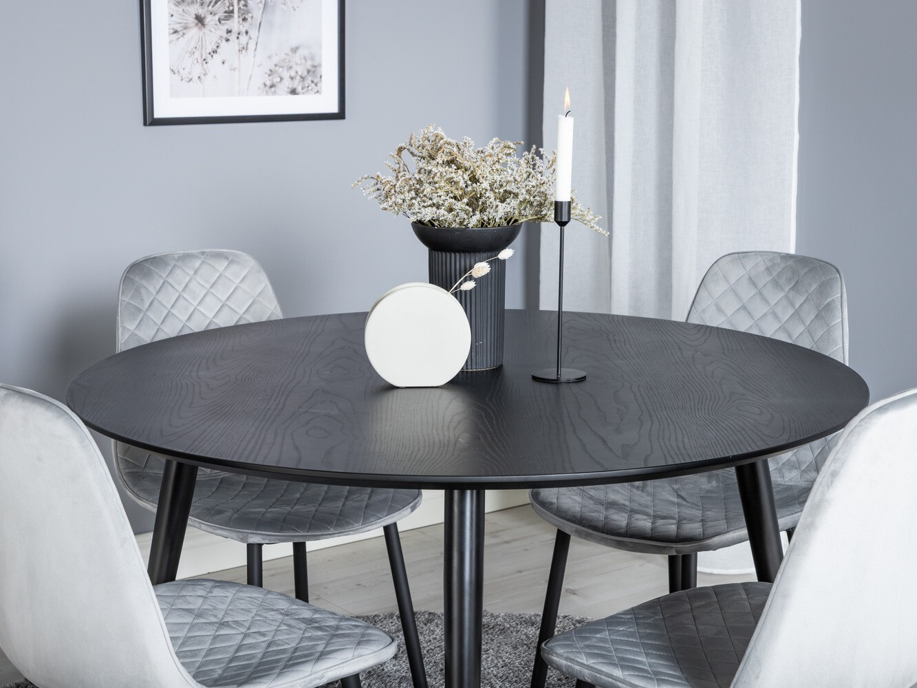 Ēdamistabas komplekts Dallas 1183 (Pelēks + Melns)