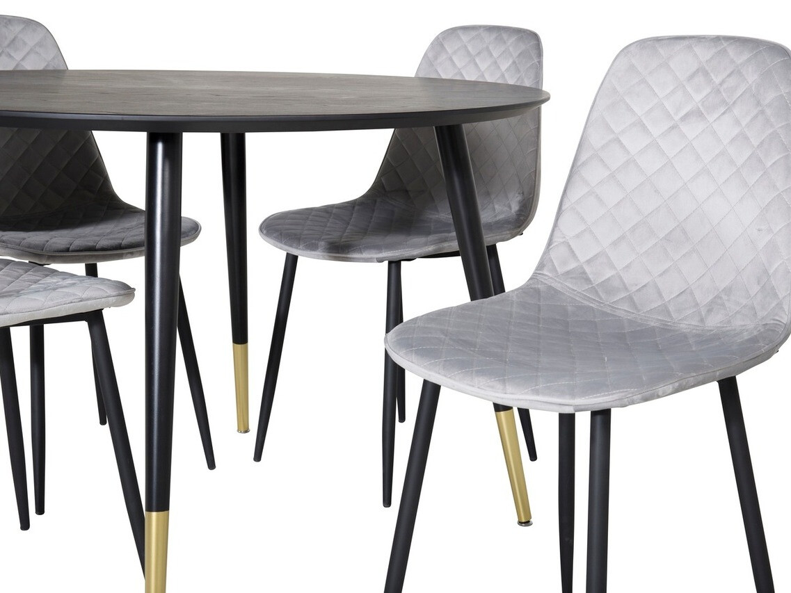 Ēdamistabas komplekts Dallas 1183 (Pelēks + Melns)