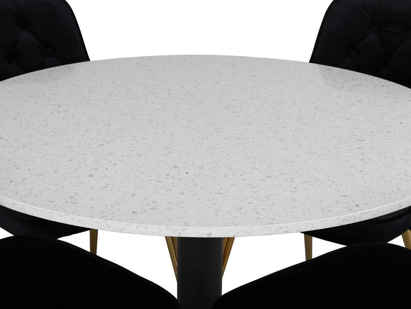 Обеденный гарнитур Dallas 1160 (Чёрный + Латунь)