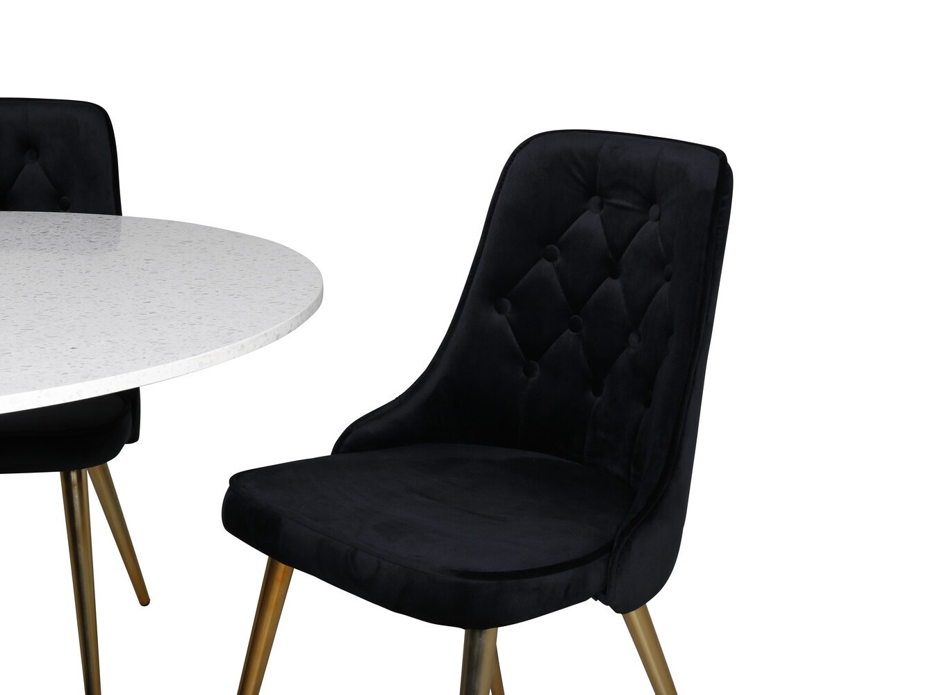 Обеденный гарнитур Dallas 1160 (Чёрный + Латунь)