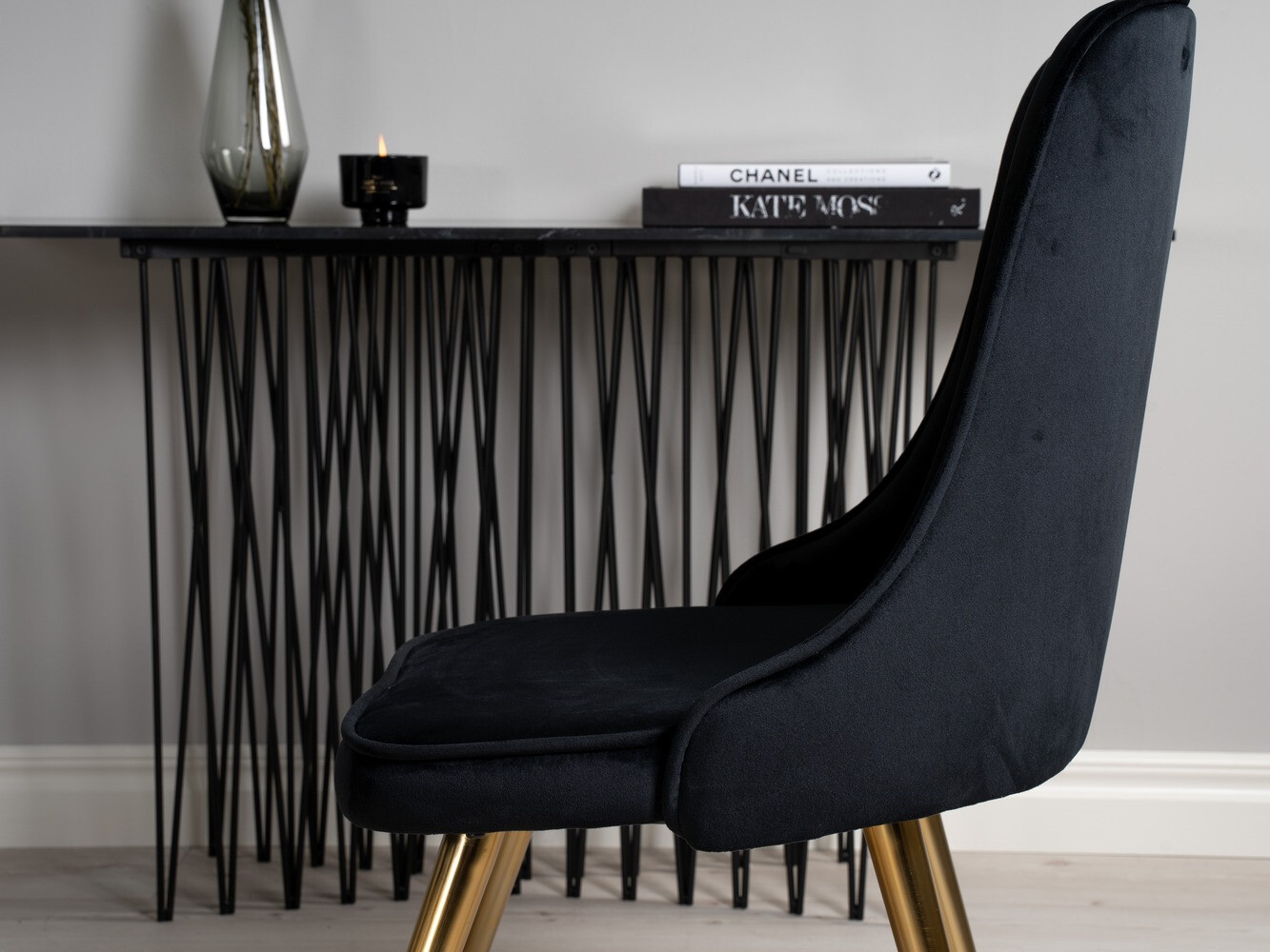 Обеденный гарнитур Dallas 1178 (Чёрный + Золотой)