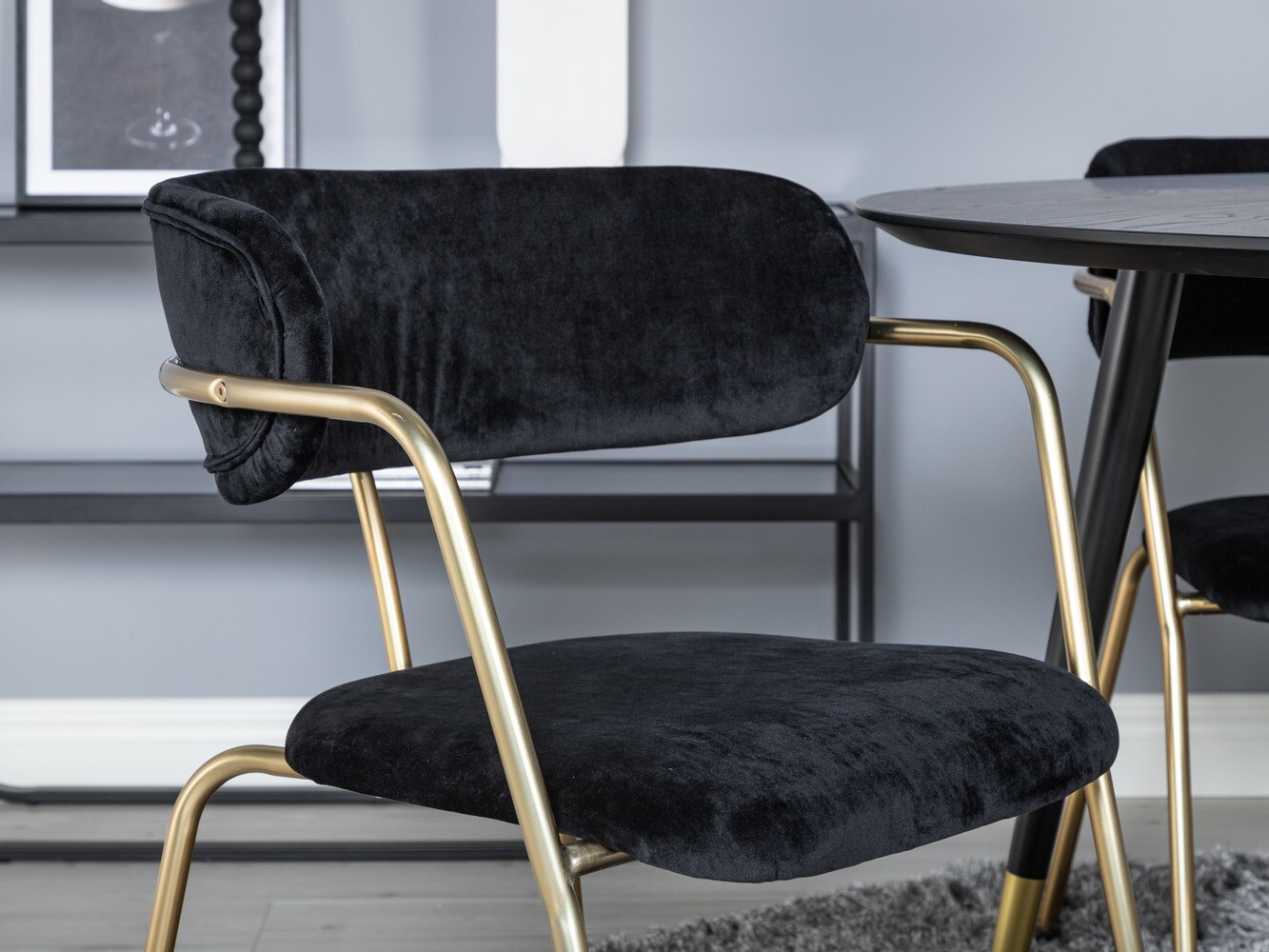 Обеденный гарнитур Dallas 1180 (Чёрный + Золотой)