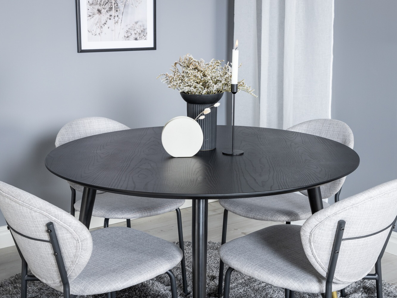 Обеденный гарнитур Dallas 1186 (Серый + Чёрный)