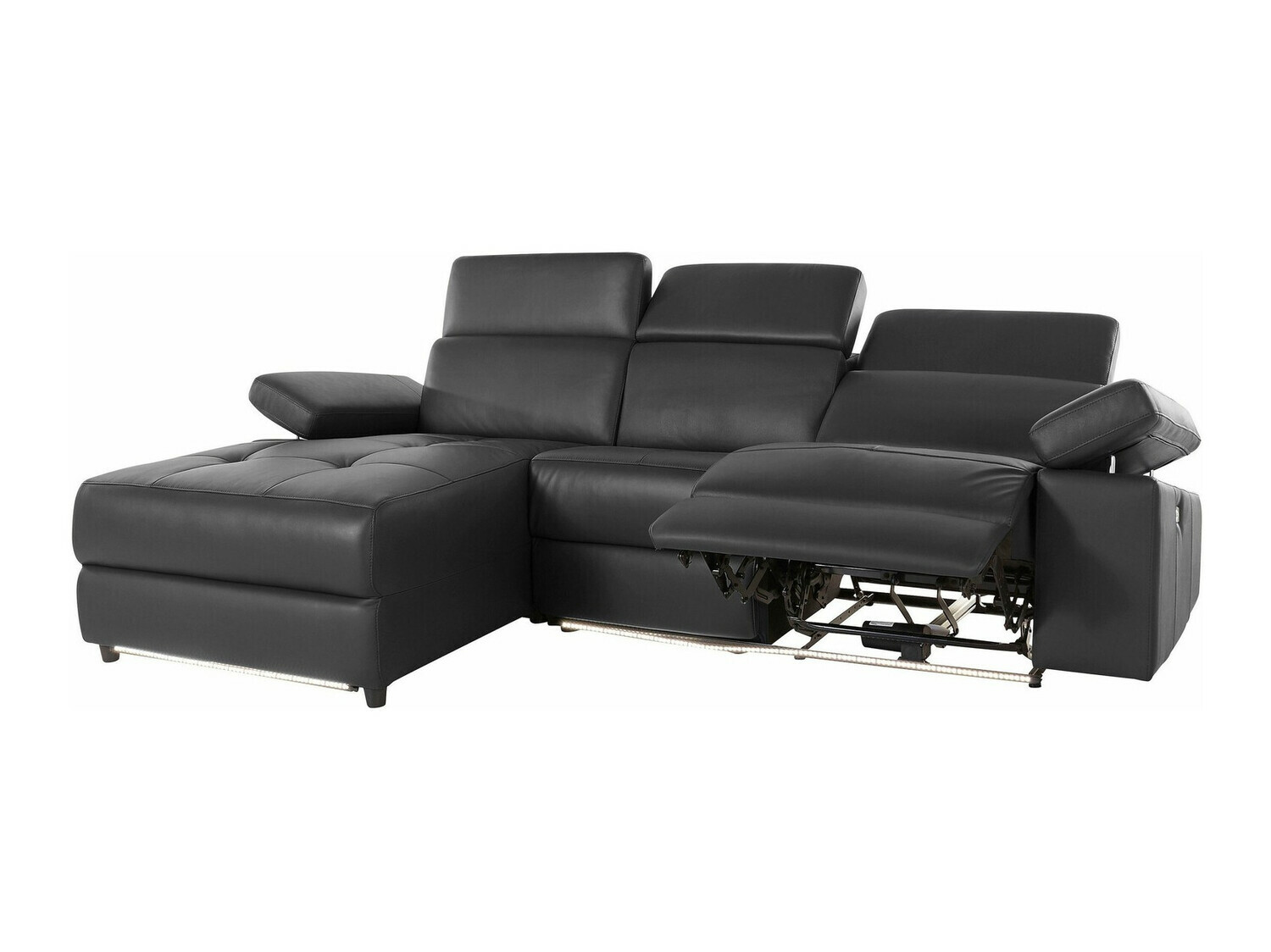 Угловой диван реклайнер Denton 1492 (Чёрный)